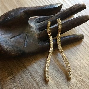 .925 Sterling Silver and Gold Crystal Earrings